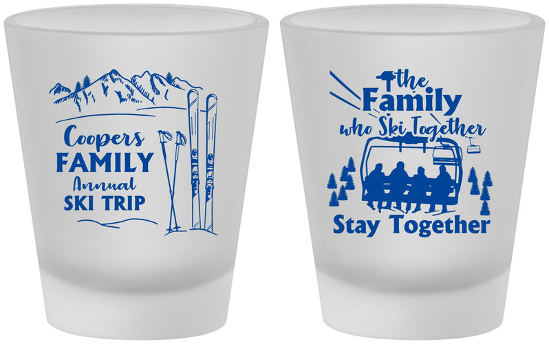 Custom Family Reunion Frosted Shot Glasses - Ski Trip | 160041