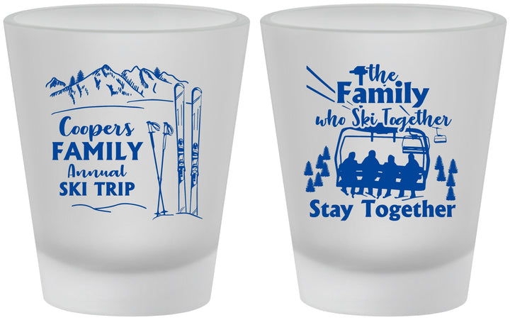 Custom Family Reunion Frosted Shot Glasses - Ski Trip | 160041