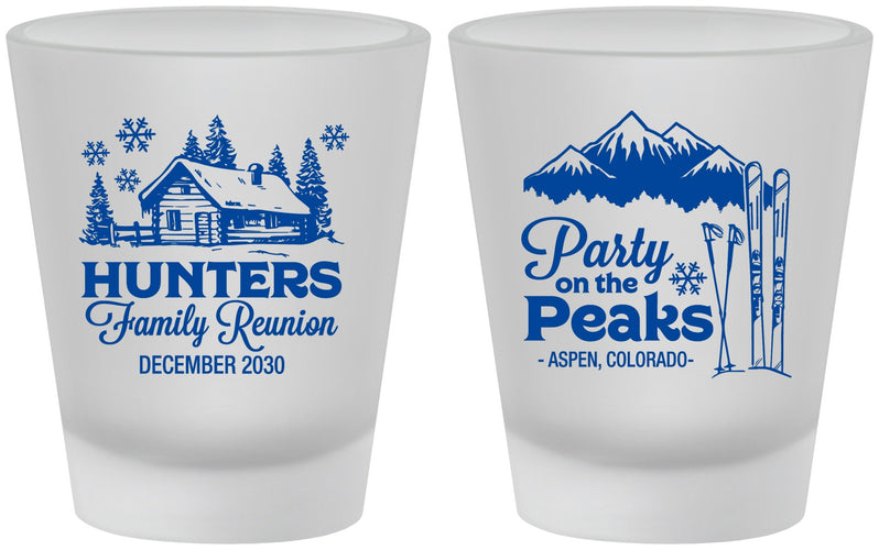 Custom Family Reunion Frosted Shot Glasses - Ski Trip | 160042
