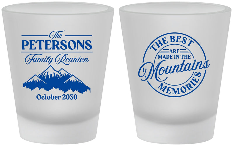 Custom Family Reunion Frosted Shot Glasses - Mountains | 160043