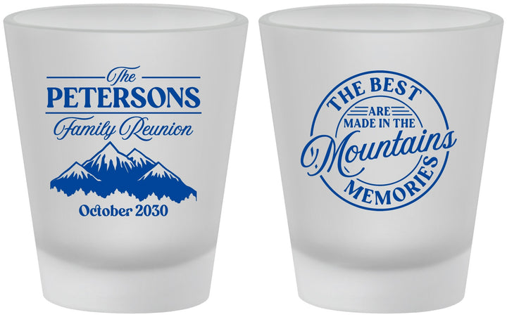 Custom Family Reunion Frosted Shot Glasses - Mountains | 160043