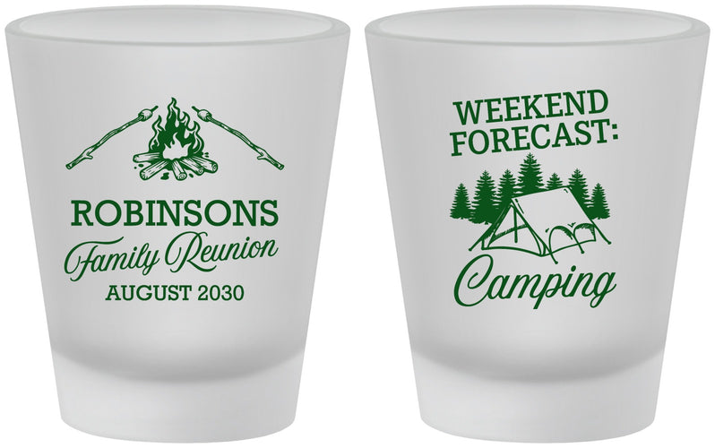Custom Family Reunion Frosted Shot Glasses - Camping | 160044