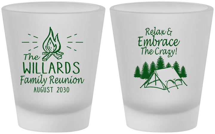 Custom Family Reunion Frosted Shot Glasses - Camping | 160045