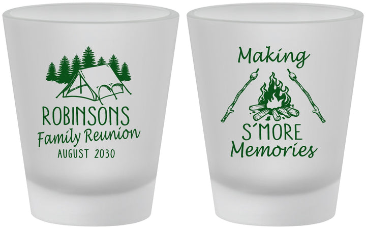 Custom Family Reunion Frosted Shot Glasses - Camping | 160046