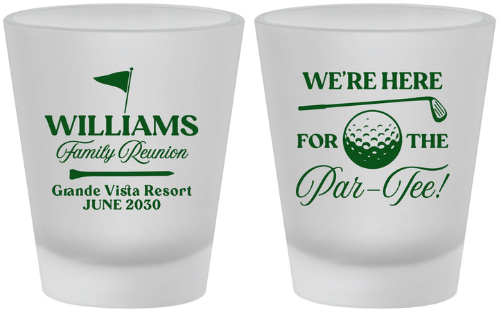Custom Family Reunion Frosted Shot Glasses - Golf | 160047