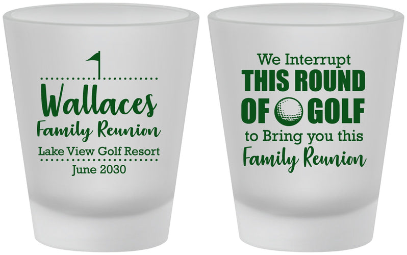 Custom Family Reunion Frosted Shot Glasses - Golf | 160048