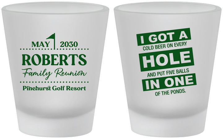 Custom Family Reunion Frosted Shot Glasses - Golf | 160049