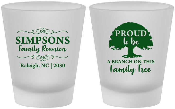 Custom Family Reunion Frosted Shot Glasses - Family Tree | 160050