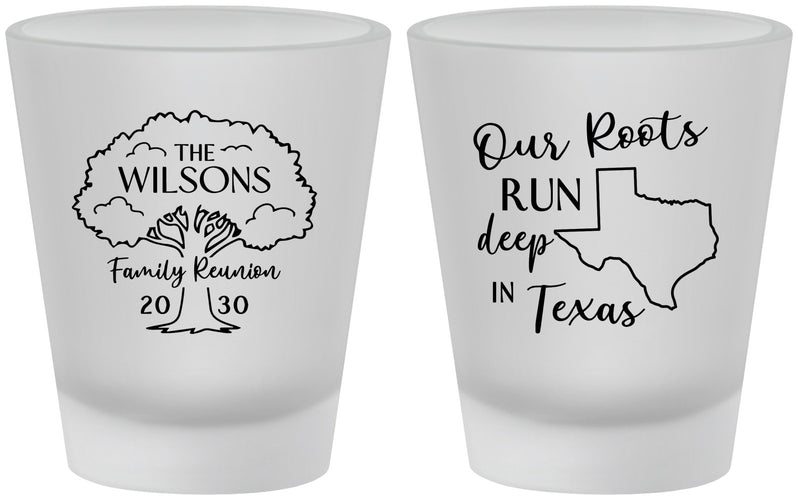 Custom Family Reunion Frosted Shot Glasses - Texas | 160055