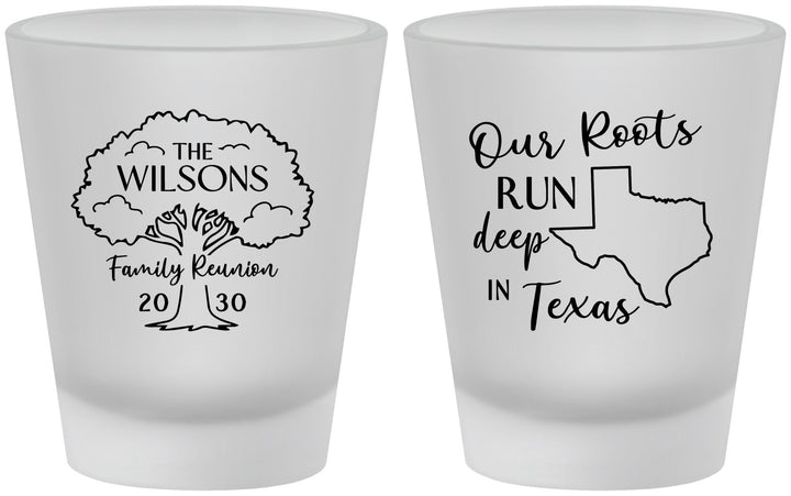 Custom Family Reunion Frosted Shot Glasses - Texas | 160055