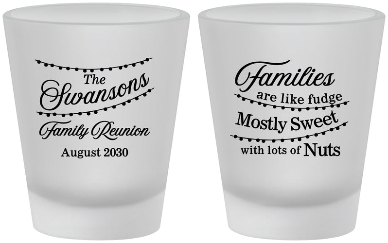 Custom Family Reunion Frosted Shot Glasses - String Lights | 160059