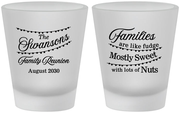 Custom Family Reunion Frosted Shot Glasses - String Lights | 160059