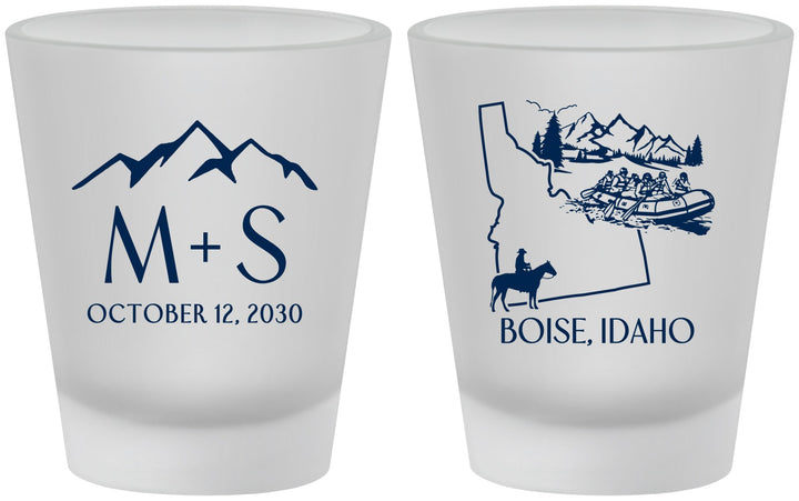 Custom Wedding Frosted Shot Glasses - Idaho | 161
