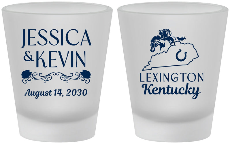 Custom Wedding Frosted Shot Glasses - Kentucky | 166