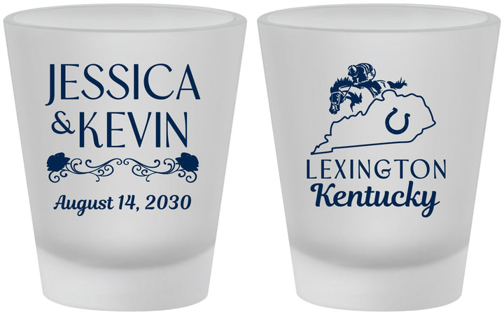Custom Wedding Frosted Shot Glasses - Kentucky | 166