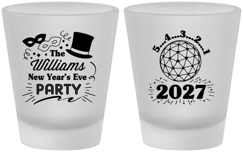 Custom New Years Frosted Shot Glasses - 2027 Ball | 170005