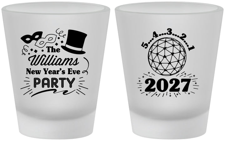 Custom New Years Frosted Shot Glasses - 2027 Ball | 170005