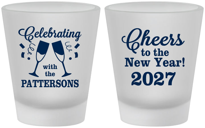 Custom New Years Frosted Shot Glasses - 2027 Cheers | 170011