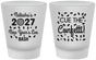 Custom New Years Frosted Shot Glasses - 2027 Nye Confetti | 170012