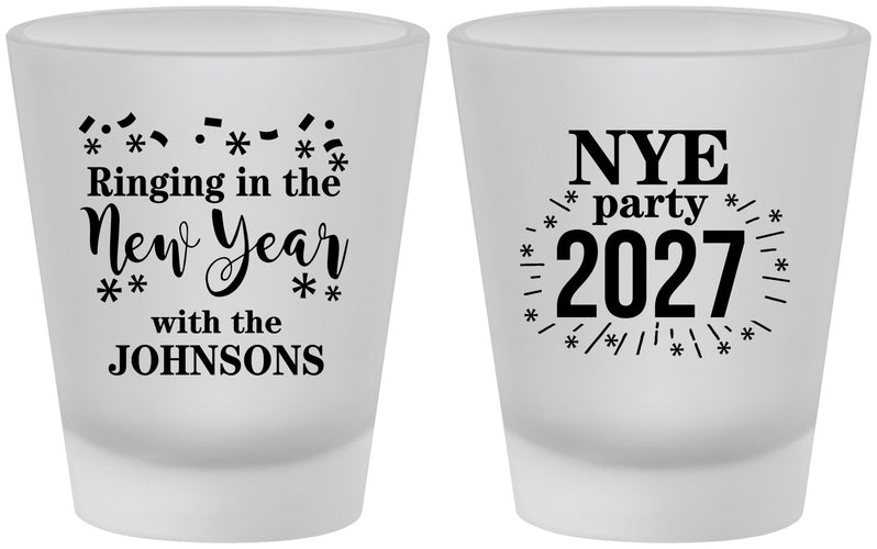 Custom New Years Frosted Shot Glasses - 2027 Ringing In | 170013