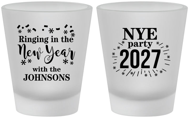 Custom New Years Frosted Shot Glasses - 2027 Ringing In | 170013