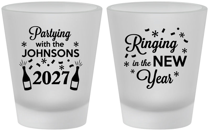 Custom New Years Frosted Shot Glasses - 2027 Ringing In | 170014