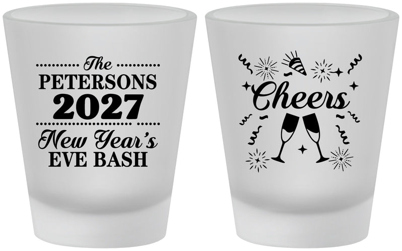 Custom New Years Frosted Shot Glasses - 2027 Cheers | 170017