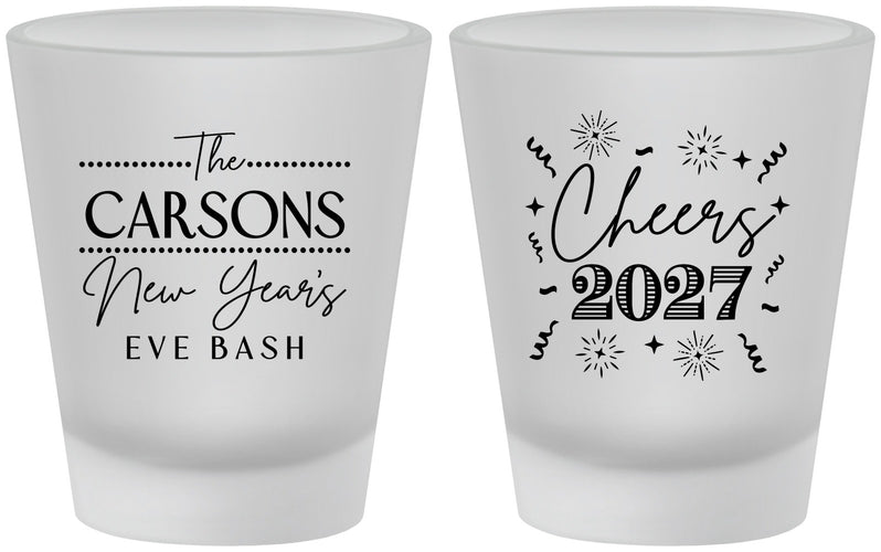 Custom New Years Frosted Shot Glasses - 2027 Cheers | 170018