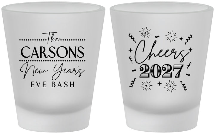Custom New Years Frosted Shot Glasses - 2027 Cheers | 170018