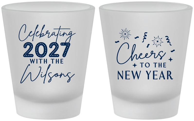 Custom New Years Frosted Shot Glasses - 2027 Cheers | 170019