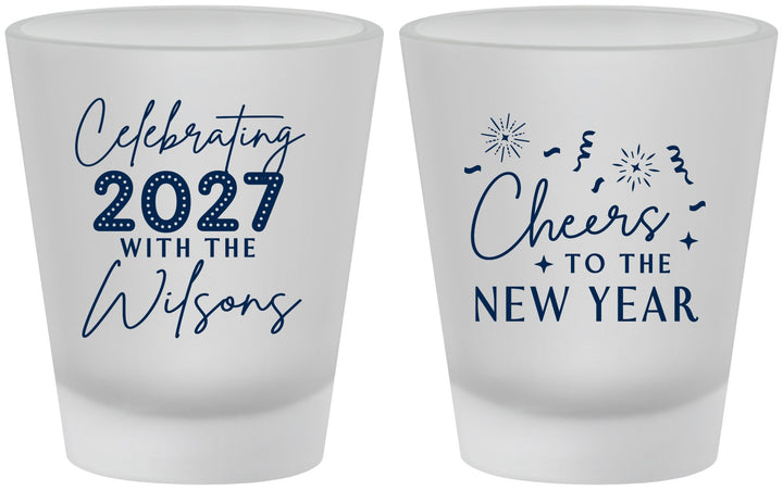 Custom New Years Frosted Shot Glasses - 2027 Cheers | 170019