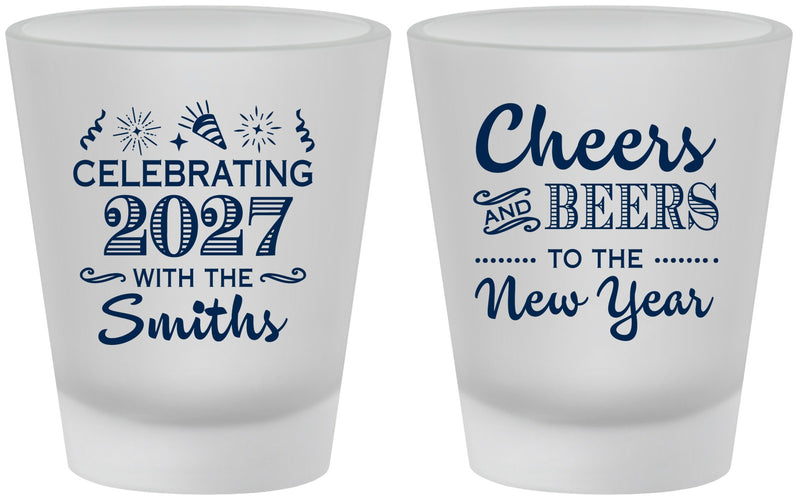 Custom New Years Frosted Shot Glasses - 2027 Cheers | 170023