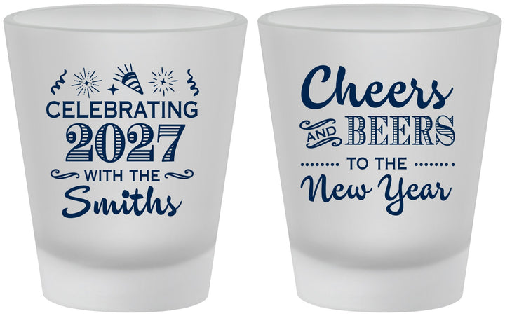 Custom New Years Frosted Shot Glasses - 2027 Cheers | 170023