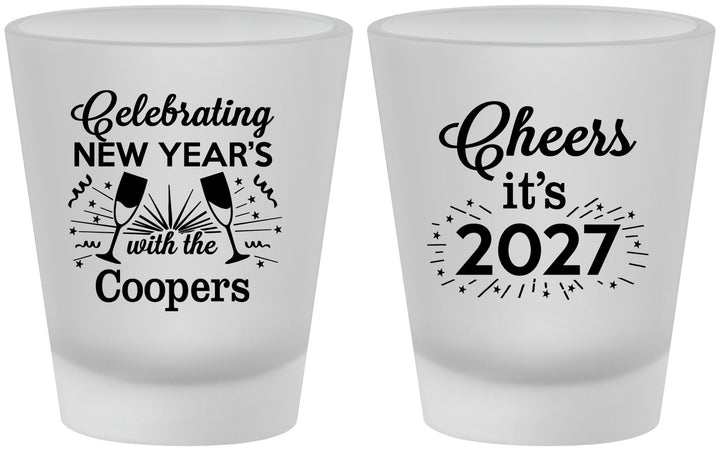 Custom New Years Frosted Shot Glasses - 2027 Cheers | 170024