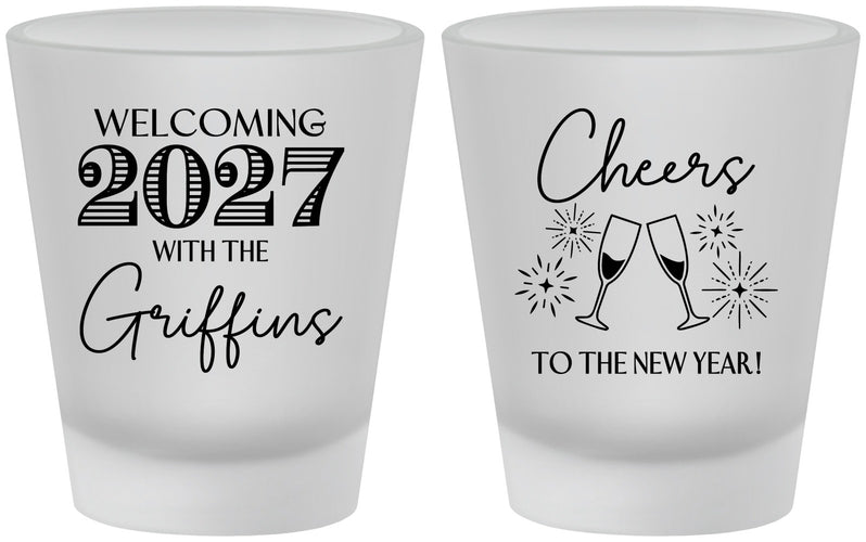 Custom New Years Frosted Shot Glasses - 2027 Cheers | 170029