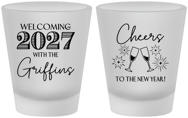 Custom New Years Frosted Shot Glasses - 2027 Cheers | 170029