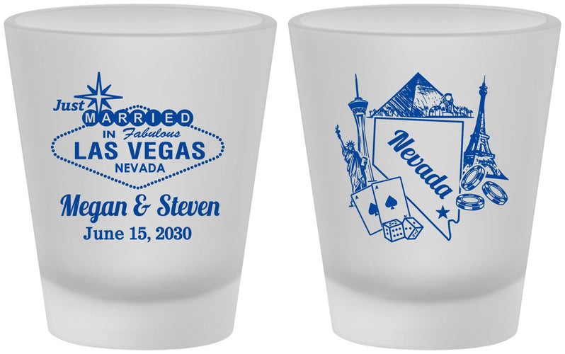Custom Wedding Frosted Shot Glasses - Nevada | 177