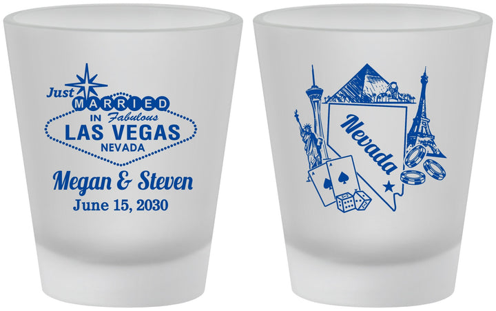 Custom Wedding Frosted Shot Glasses - Nevada | 177