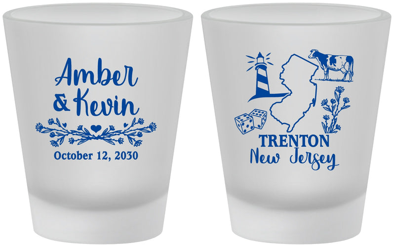 Custom Wedding Frosted Shot Glasses - New Jersey | 179