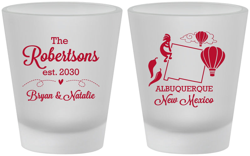 Custom Wedding Frosted Shot Glasses - New Mexico | 180