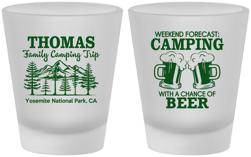 Custom Family Vacation Frosted Shot Glasses - Camping Park | 180013