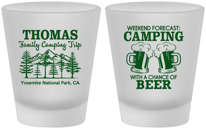 Custom Family Vacation Frosted Shot Glasses - Camping Park | 180013