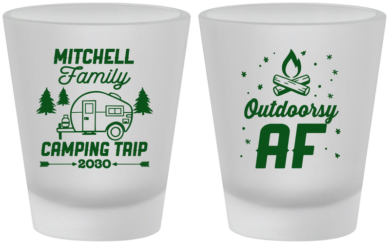 Custom Family Vacation Frosted Shot Glasses - Camping Trip | 180018