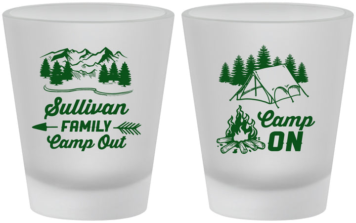 Custom Family Vacation Frosted Shot Glasses - Family Camp Out | 180019