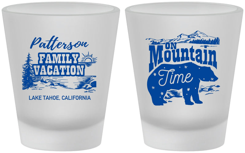Custom Family Vacation Frosted Shot Glasses - Mountain | 180028