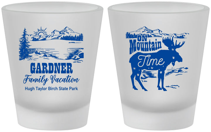 Custom Family Vacation Frosted Shot Glasses - Mountain | 180029