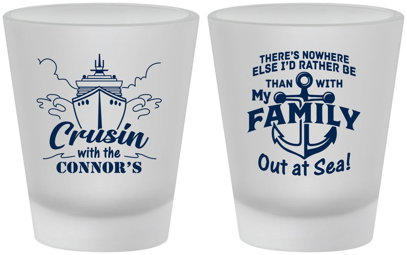 Custom Family Vacation Frosted Shot Glasses - Nautical Cruise | 180031