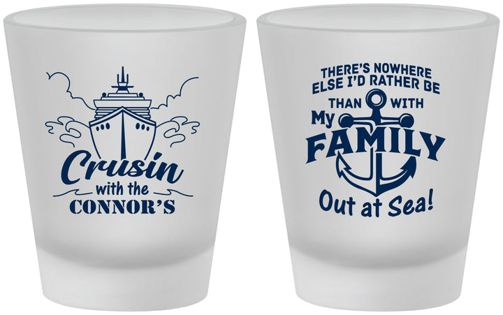 Custom Family Vacation Frosted Shot Glasses - Nautical Cruise | 180031