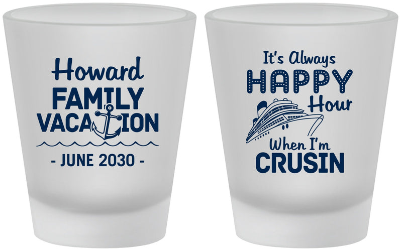 Custom Family Vacation Frosted Shot Glasses - Crusin Cruise | 180033