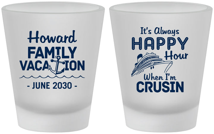 Custom Family Vacation Frosted Shot Glasses - Crusin Cruise | 180033
